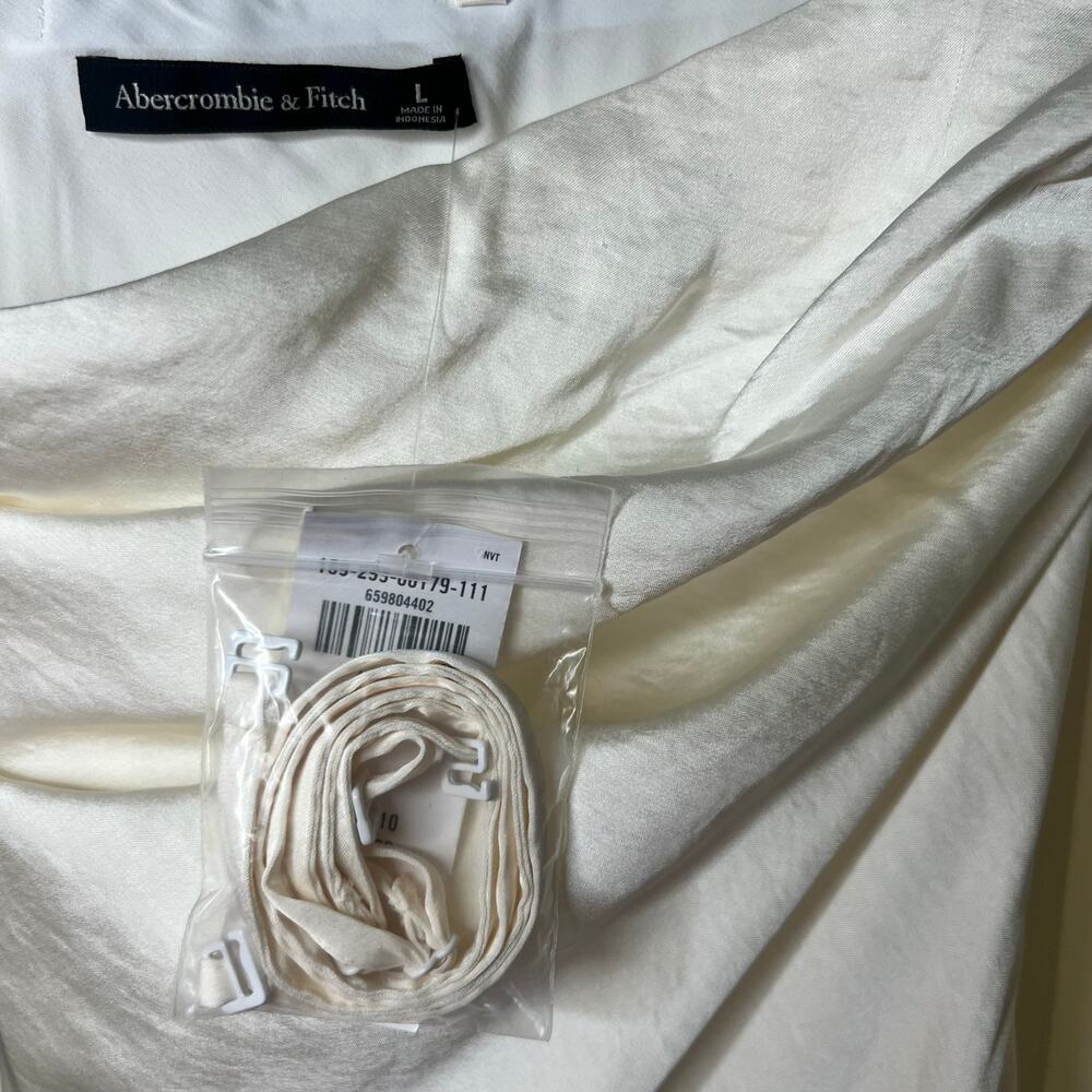 Abercrombie & Fitch Satin Julia Dress w/Scarf Size Large - Picture 7 of 8